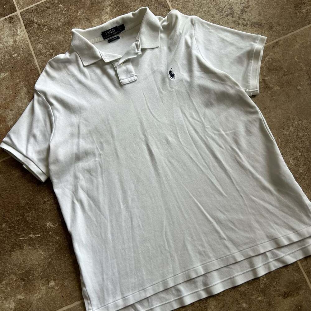 Polo Ralph Lauren Custom Fit Polo Shirt Size L White